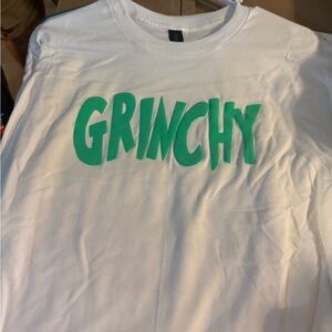 Gildan White Tee with Green Print